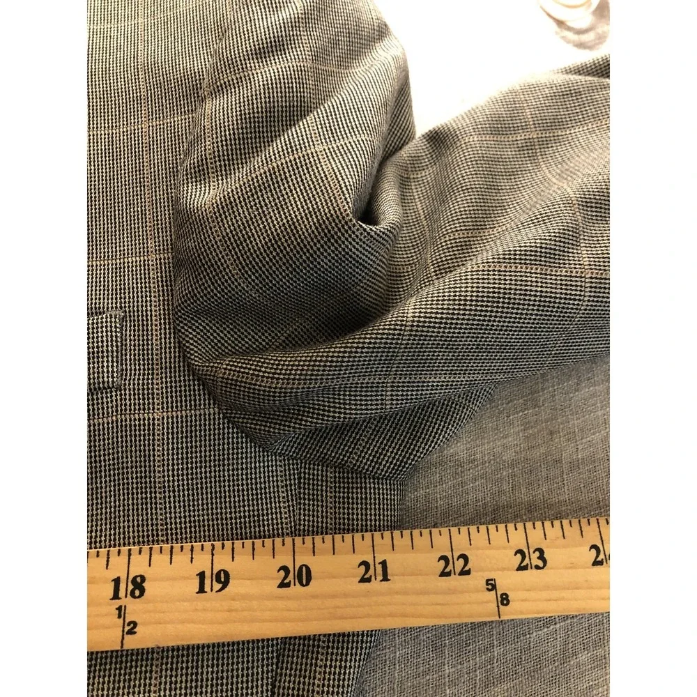 Jos. A. Bank Signature Sport Coat Mens 40R Gray Silk Wool Glen Plaid Blazer